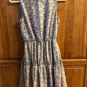 Sleeveless Floral Mid Dress